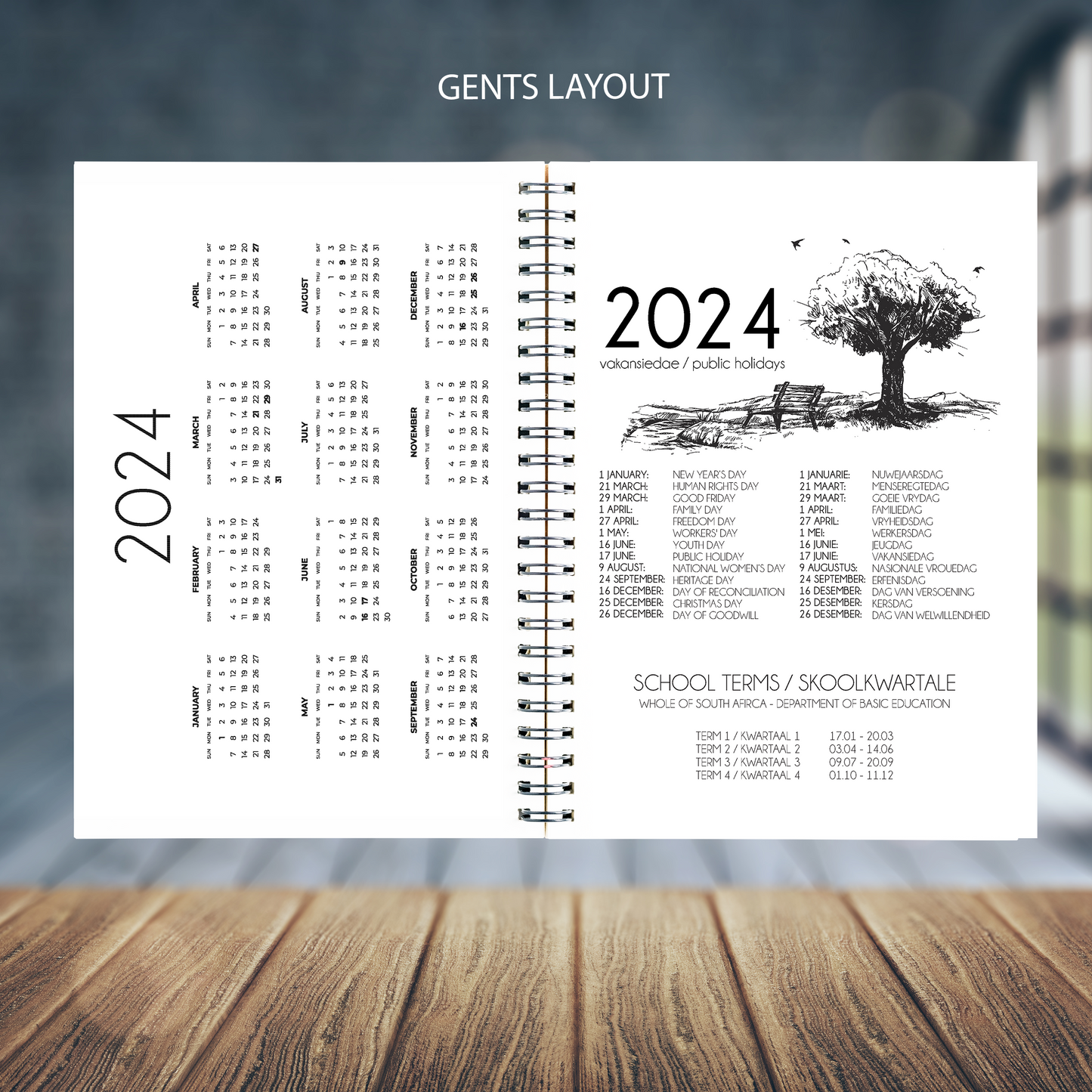 BABY LAMB GREEN GOLD DIARY 2024