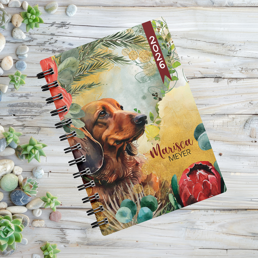 BROWN DACHSHUND 1 DAY DIARY 2026