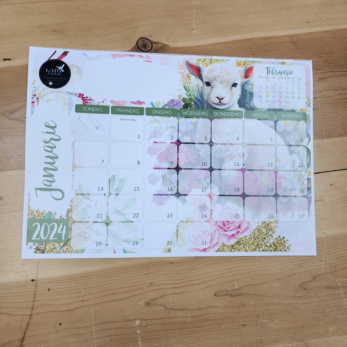 LITTLE LAMB GOLDEN DESKPAD