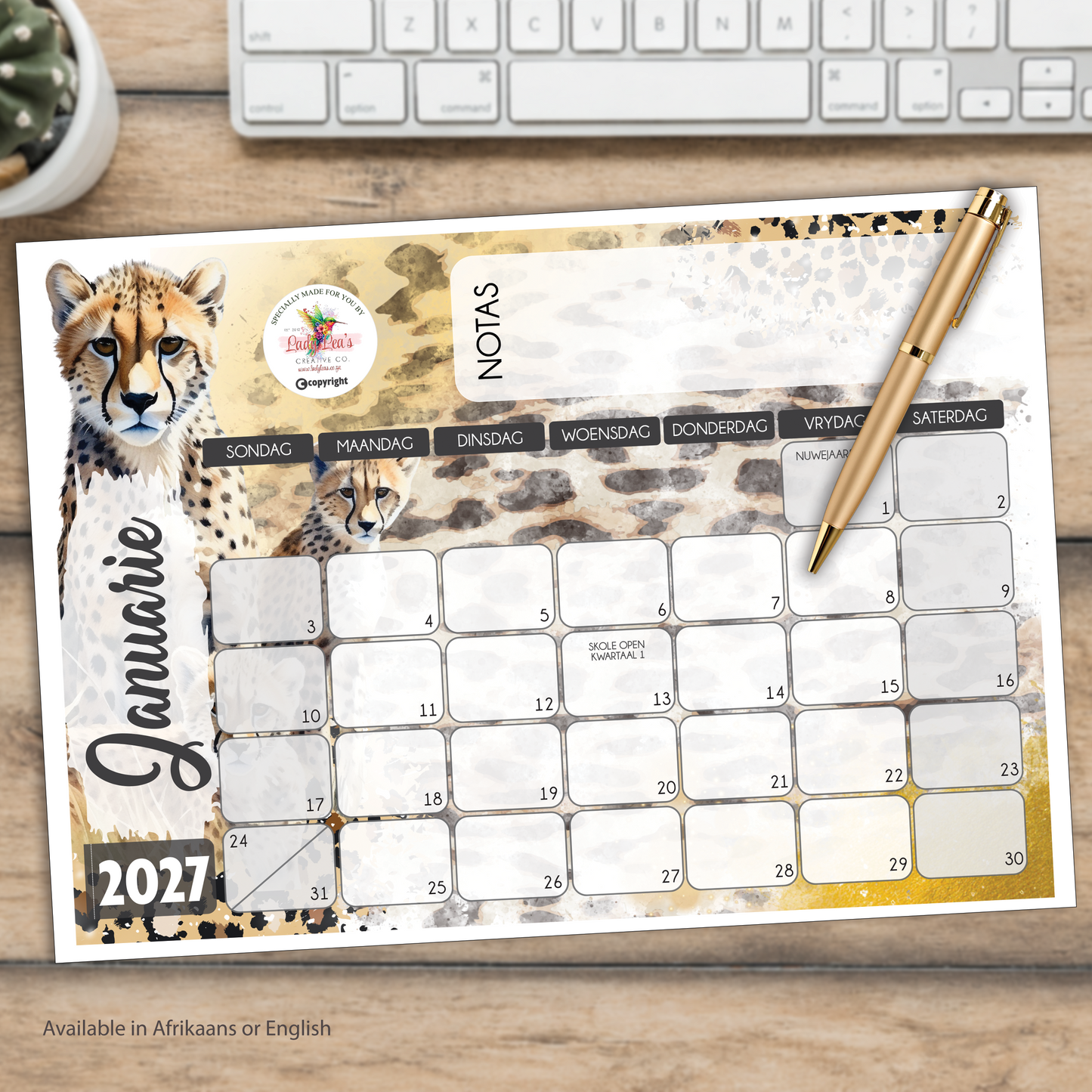 CHEETAH GOLDEN DESKPAD 2027