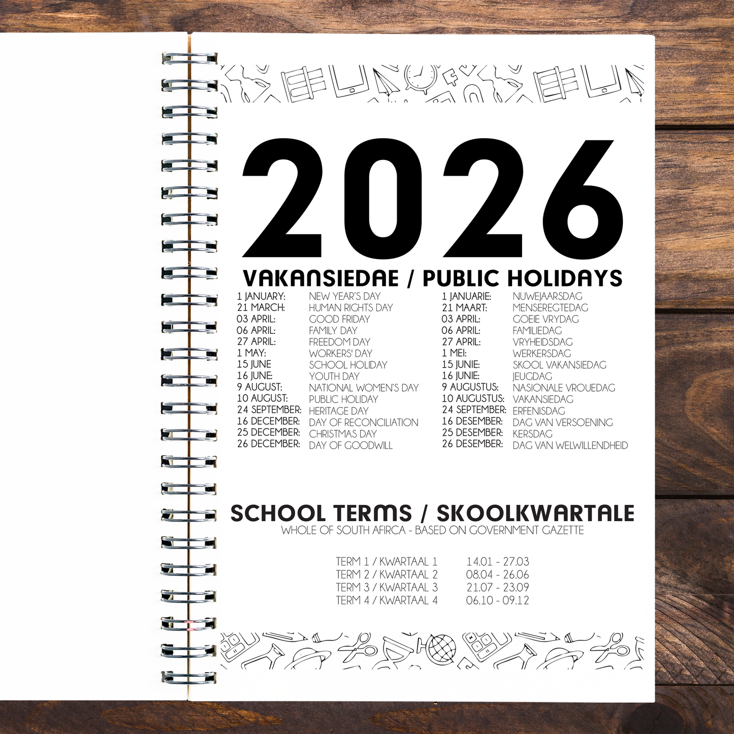 FLORAL LION TEACHER PLANNER 2026