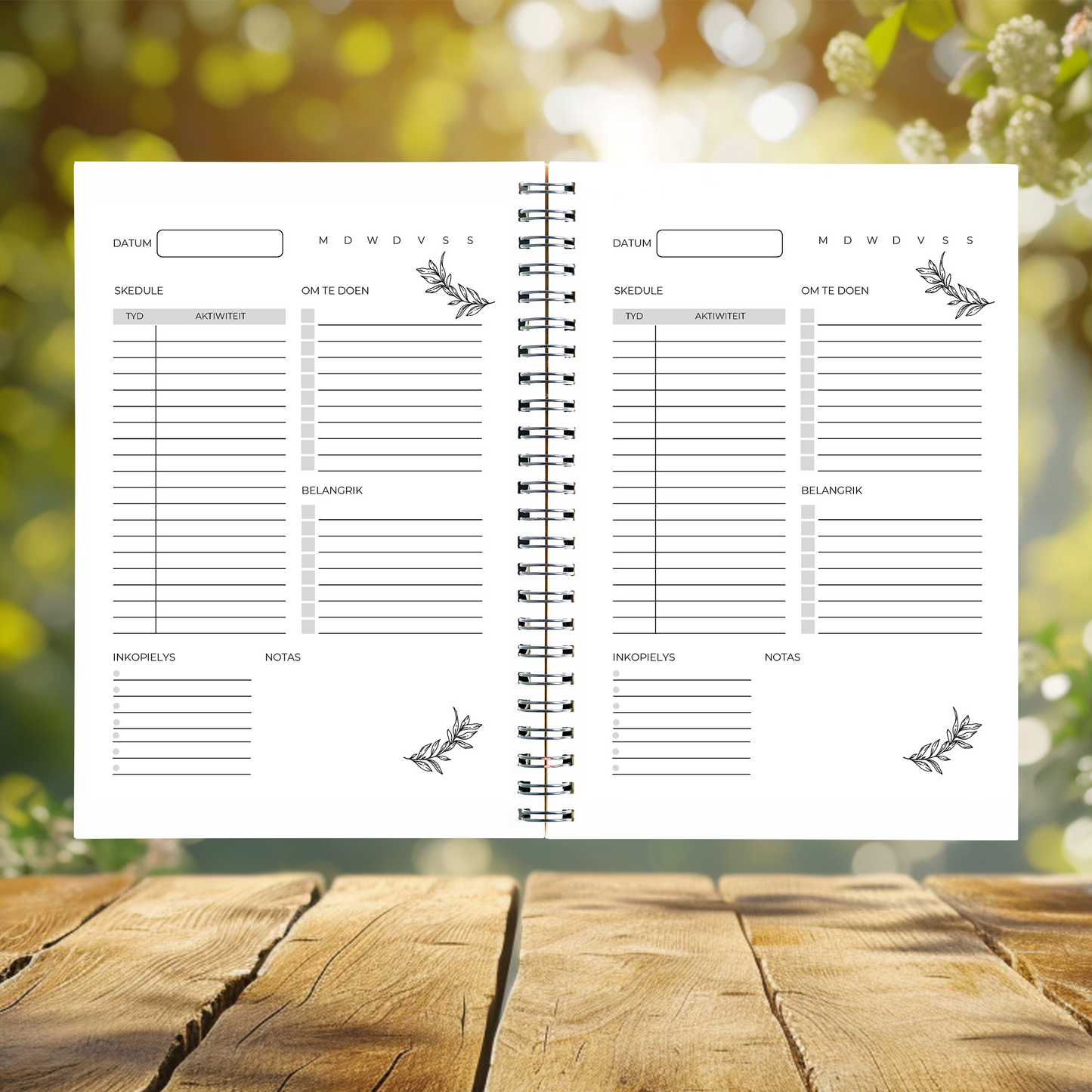 BROWN DACHSHUND DAILY PLANNER