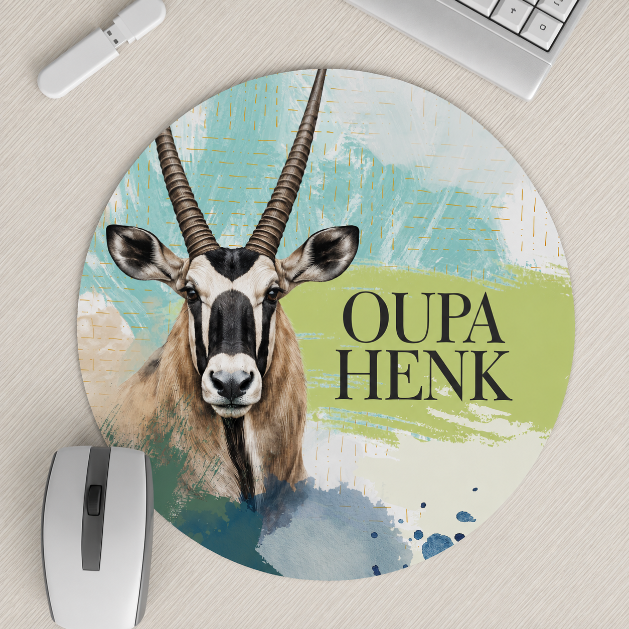 GEMSBOK WATERCOLOR MOUSEPAD