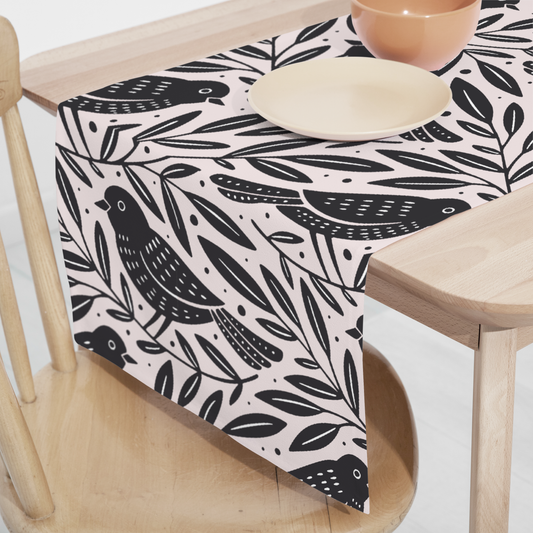 BIRDS PATTERN PINK RUNNER