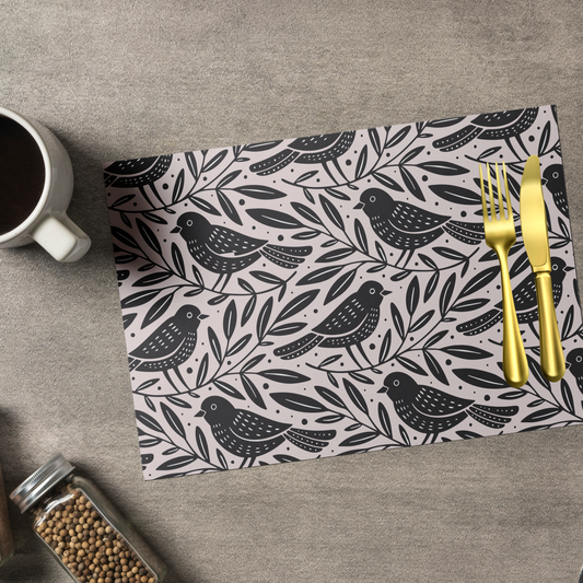 BIRDS PATTERN PINK PLACEMAT