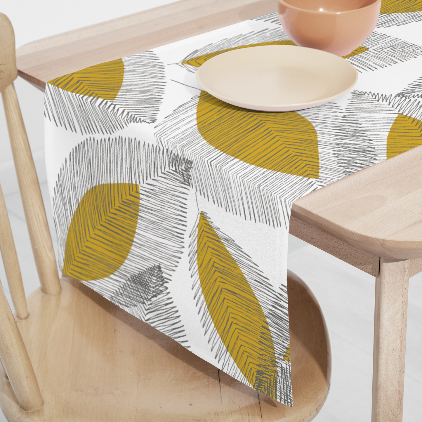 LINE DRAWN LEAVES MUSTARD PLACEMAT