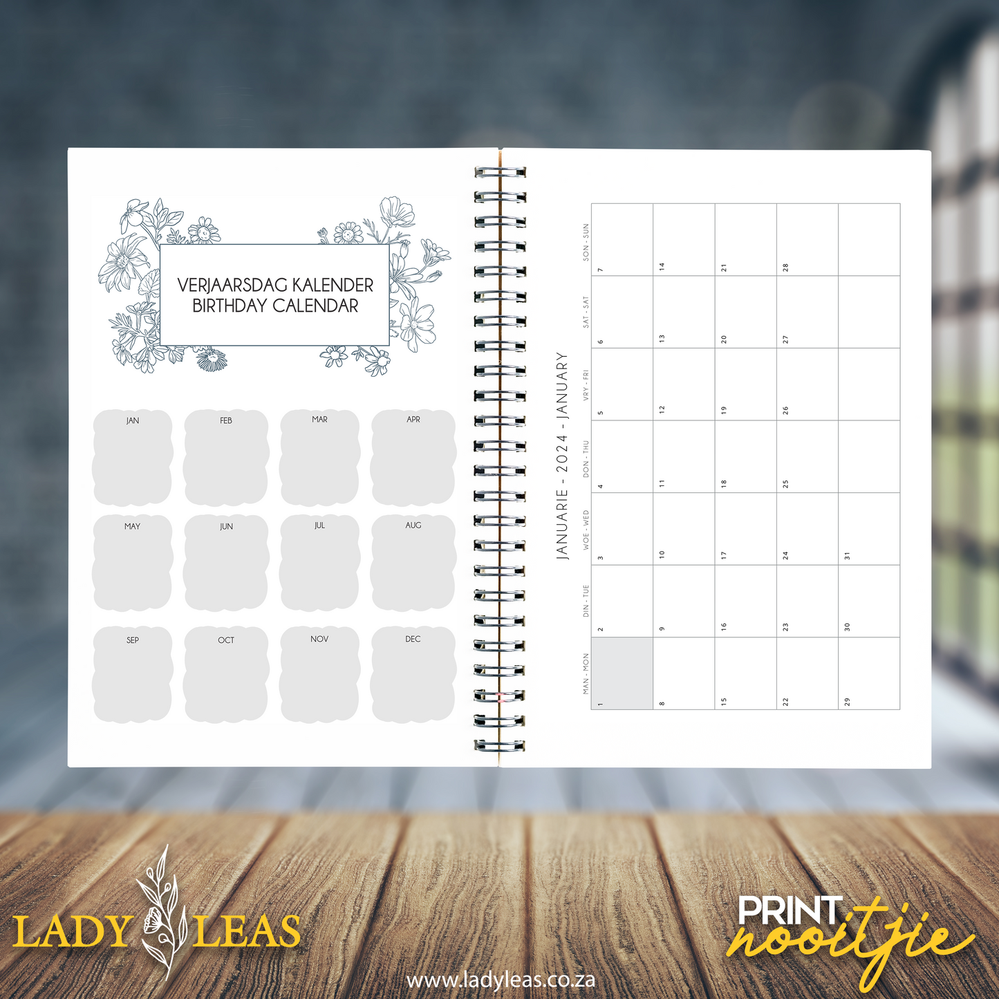 FLORAL PUG DIARY 2024