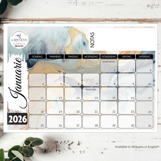 BLUE MARBLE DESKPAD 2026