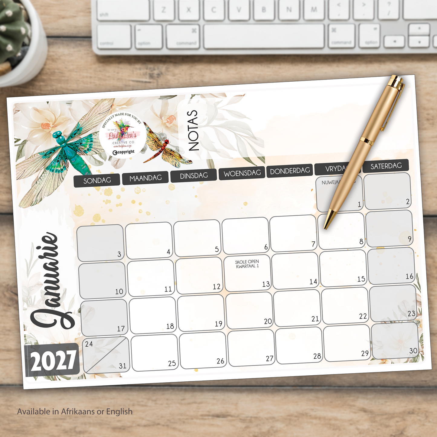 DRAGONFLIES DESKPAD 2027