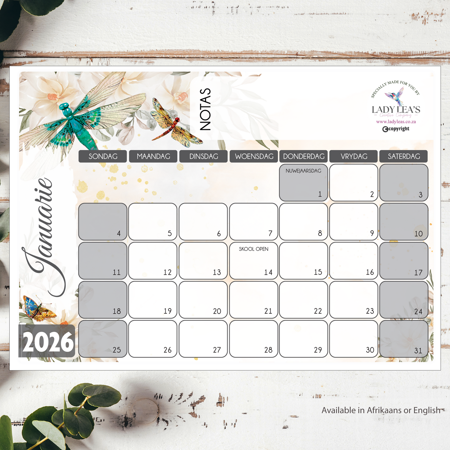 DRAGONFLIES DESKPAD 2026