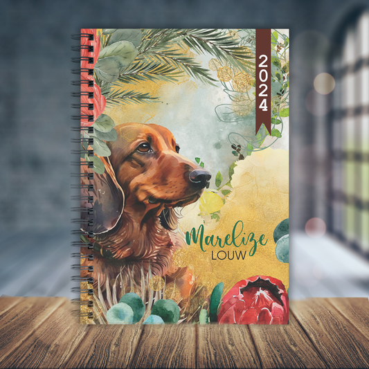 BROWN DACHSHUND PROTEA NOTEBOOK
