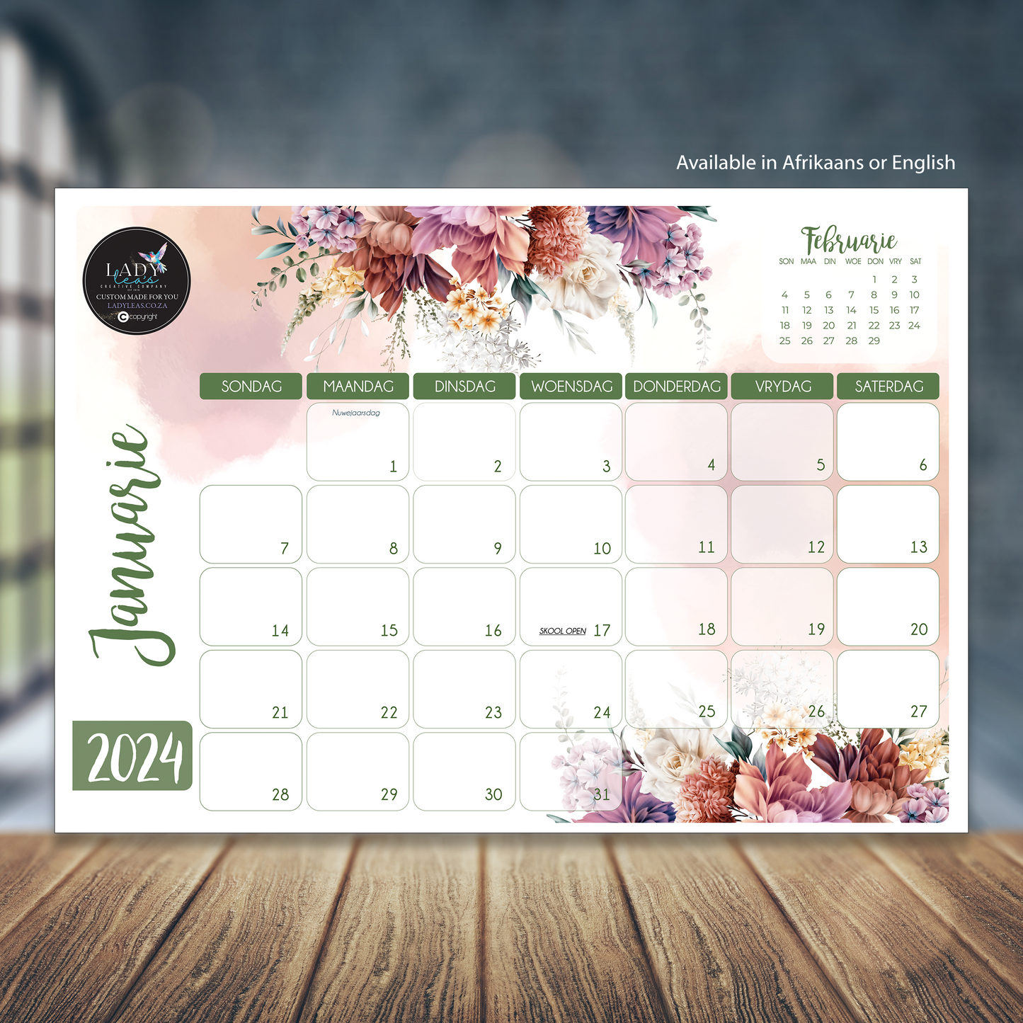 FINE FLORAL DESKPAD
