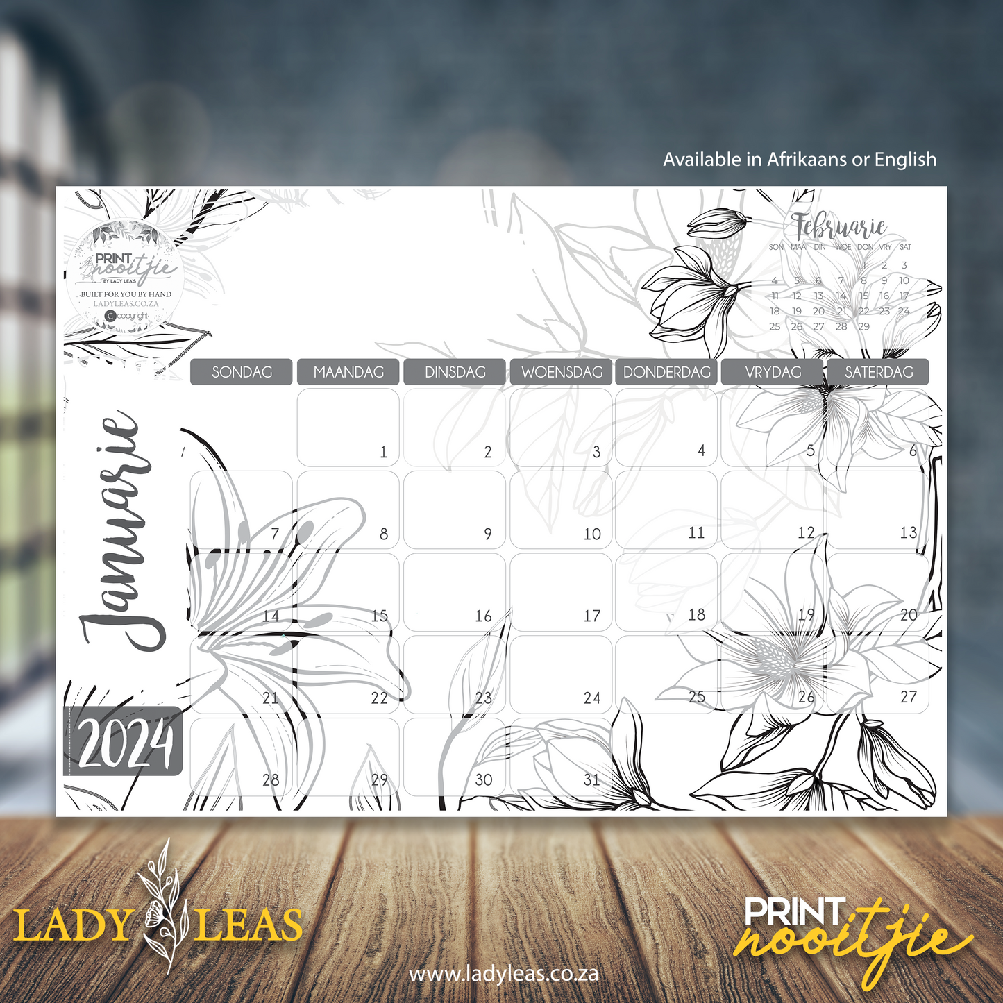 FLORAL COLIRING DESKPAD