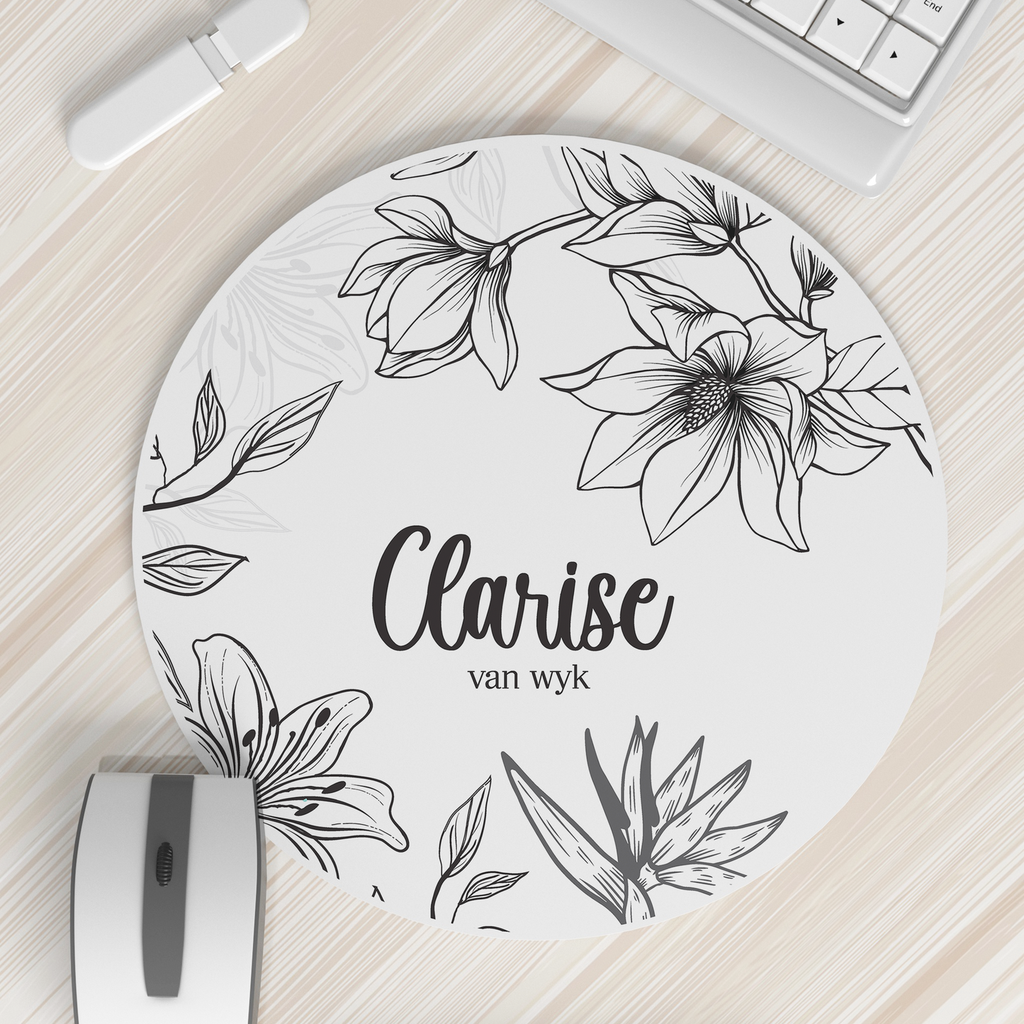 FLORAL COLORING MOUSEPAD