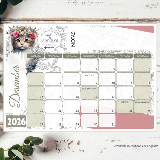 FLORAL KITTEN DESKPAD 2026