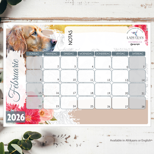 FLORAL LABRADOR DESKPAD 2026