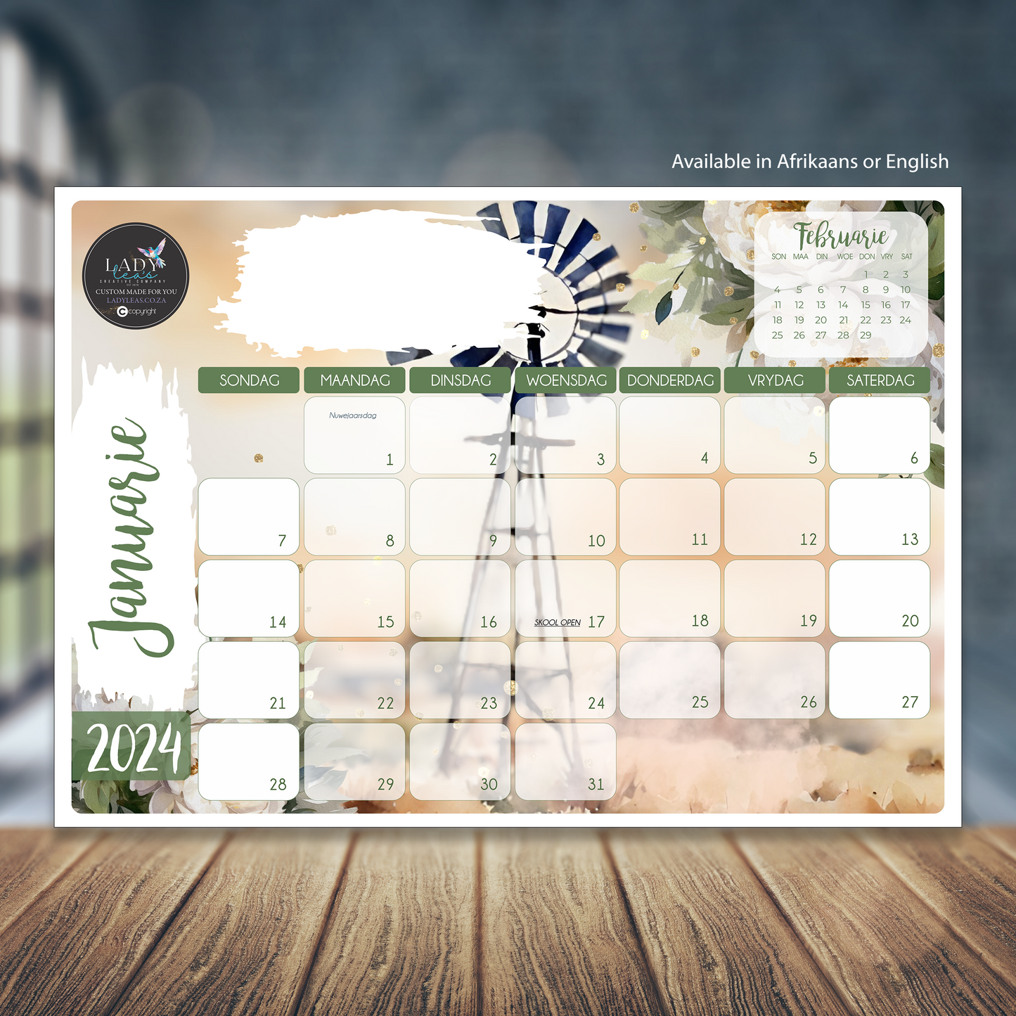 FLORAL WINDPOMP DESKPAD