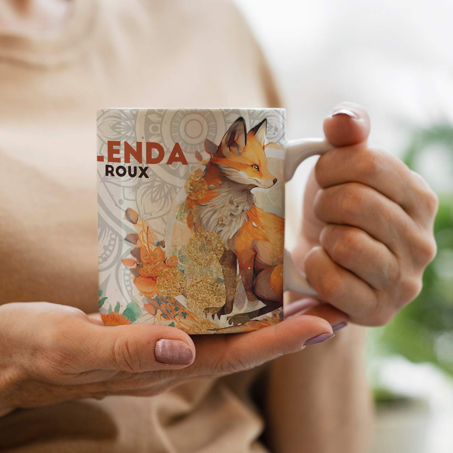 MANDALA FLORAL FOX MUG