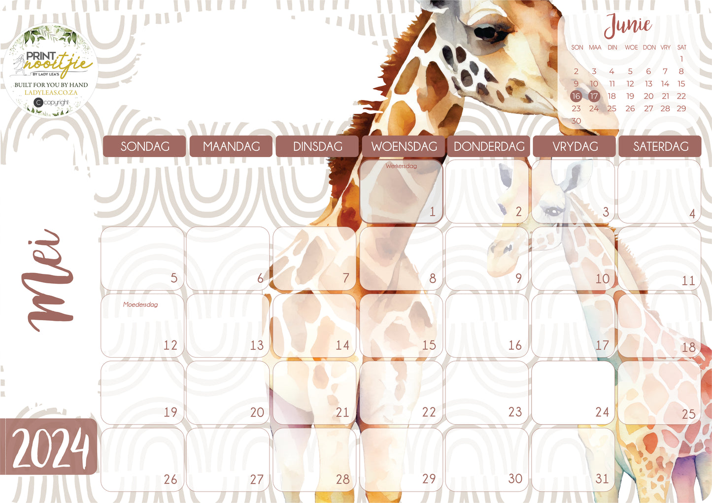 GIRAFFES DESKPAD