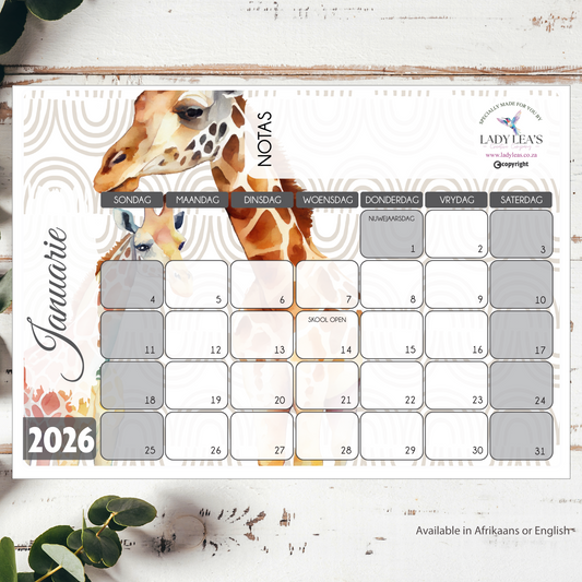 GIRAFFES DESKPAD 2026
