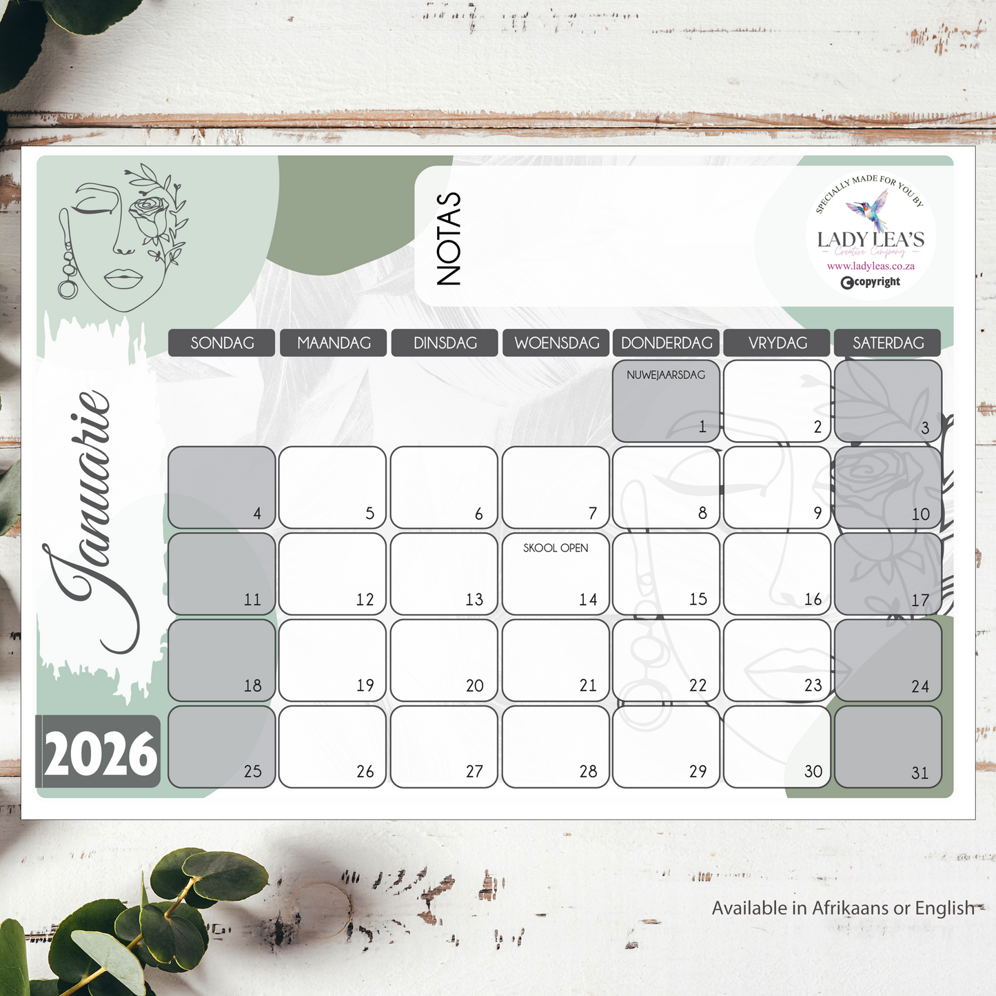 LADY OLIVE DESKPAD 2026