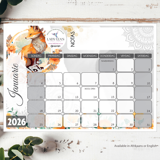 MANDALA FLORAL FOX DESKPAD 2026