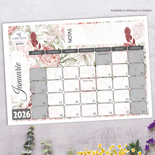 PASTEL PROTEA DESKPAD 2026