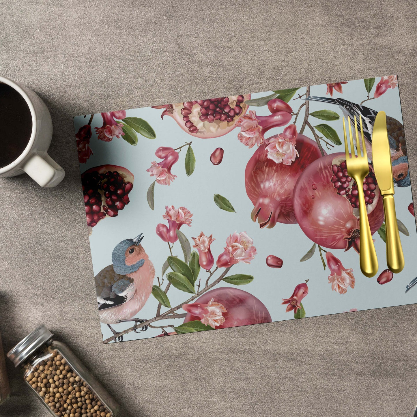POMEGRANATE BIRDS PLACEMAT