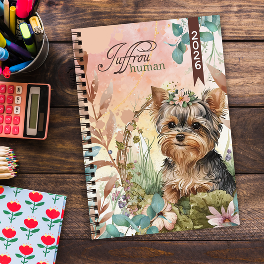 YORKIE BROWN TEACHER PLANNER 2026