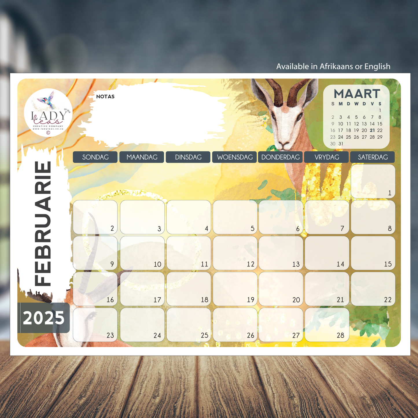SPRINGBOK DESKPAD 2025