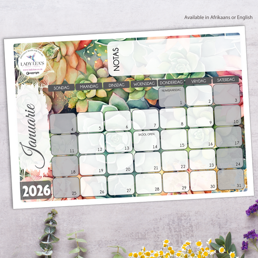 SUCCULENT DESKPAD 2026