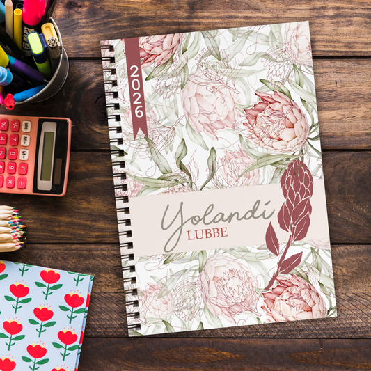 PASTEL PROTEA TEACHER PLANNER 2026