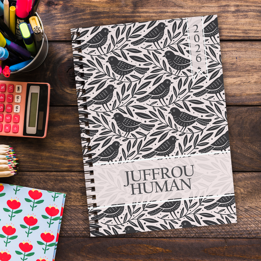 BIRDS PATTERN PINK TEACHER PLANNER 2026