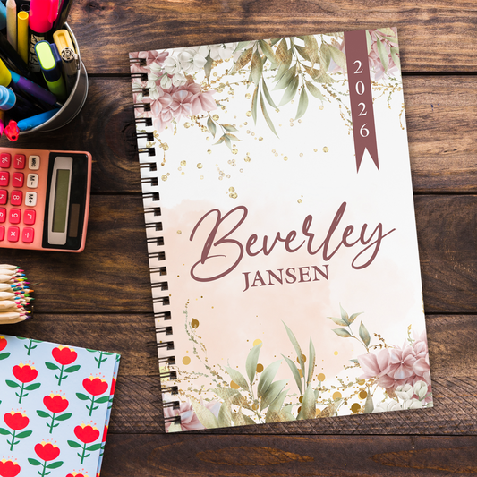 FINE FLORAL BLUSH TEACHER PLANNER 2026