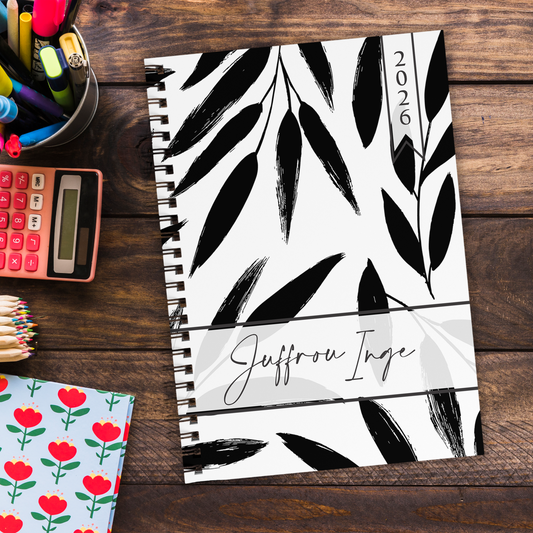 BLACK LEAVES TEACHER PLANNER 2026