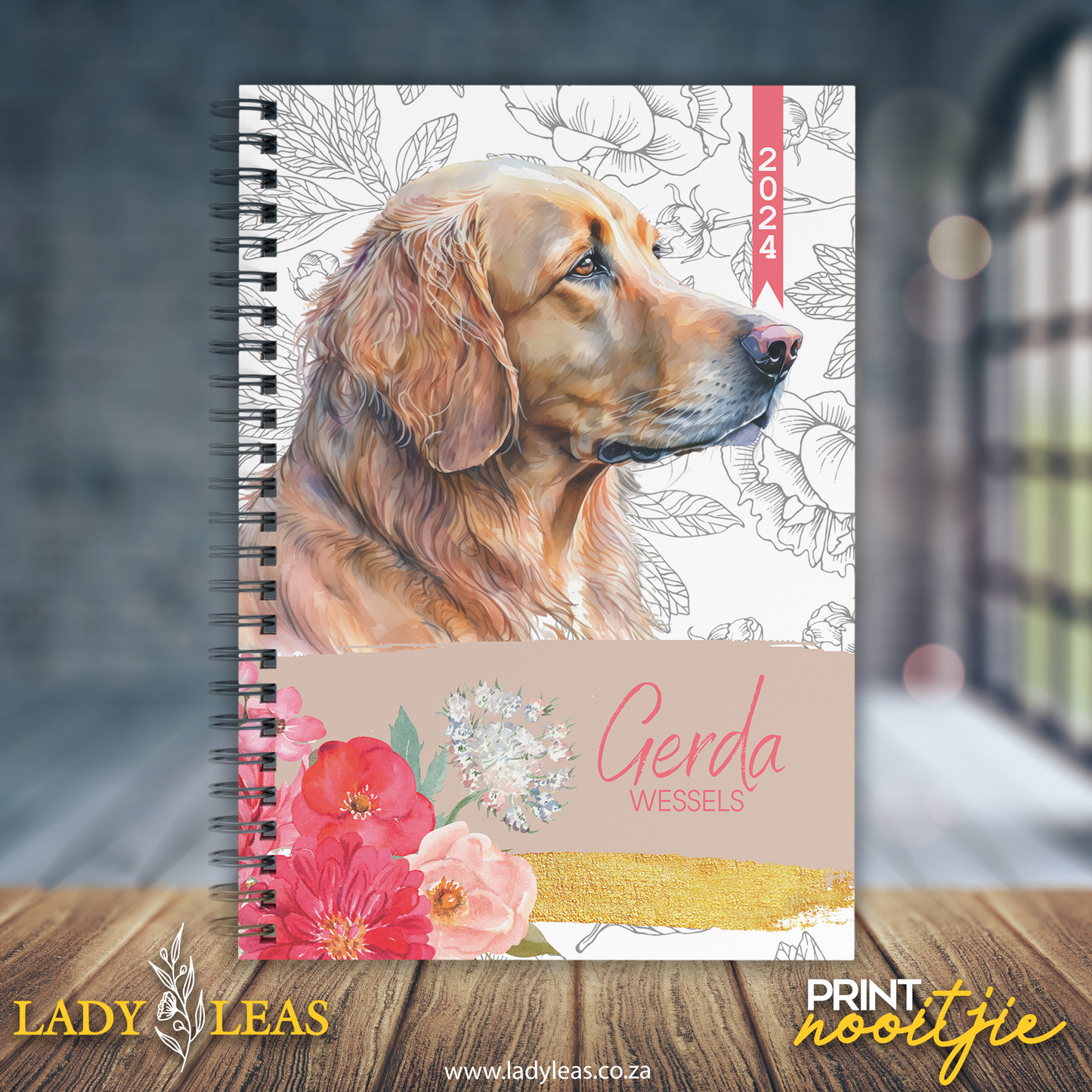 FLORAL LABRADOR DIARY 2024