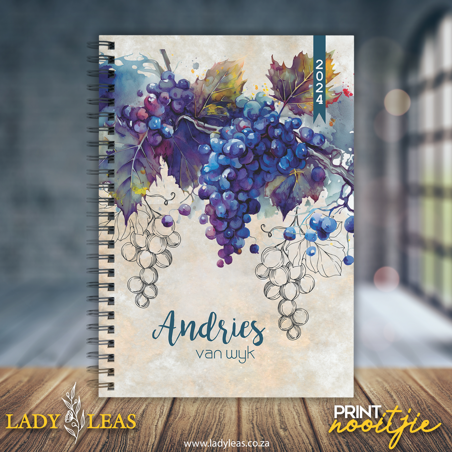 WATERCOLOR GRAPES DIARY 2024