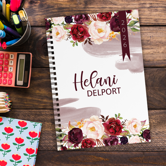 RED ROSES TEACHER PLANNER 2026