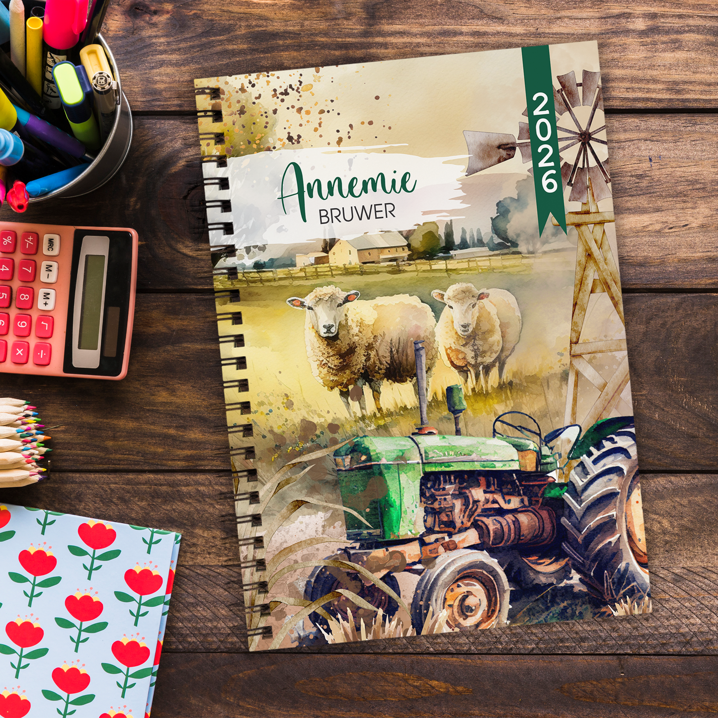 TRACTOR SHEEP FARMING TEACHER PLANNER 2026