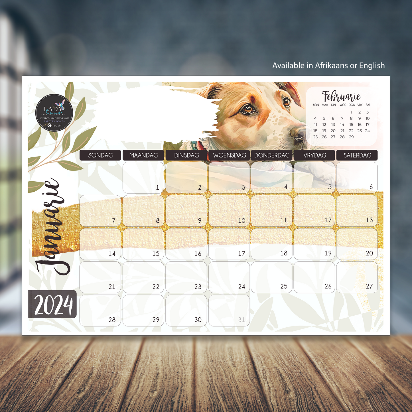 WATERCOLOR JACK RUSSEL DESKPAD