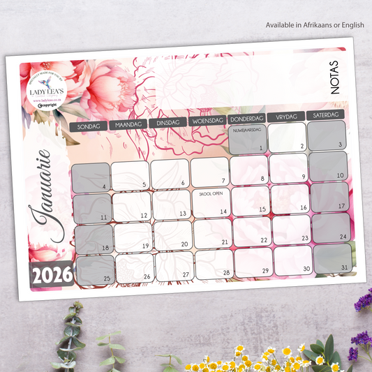 WATERCOLOR PEONIES DESKPAD 2026