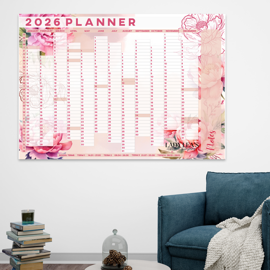 WATERCOLOR PEONIES WALL CALENDAR 2026