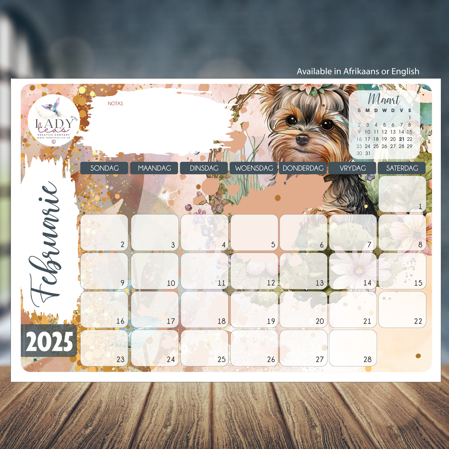 YORKIE BROWN DESKPAD 2025