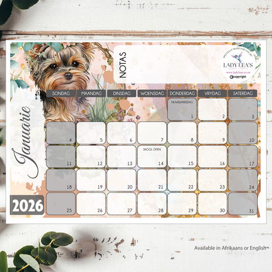 YORKIE BROWN DESKPAD 2026
