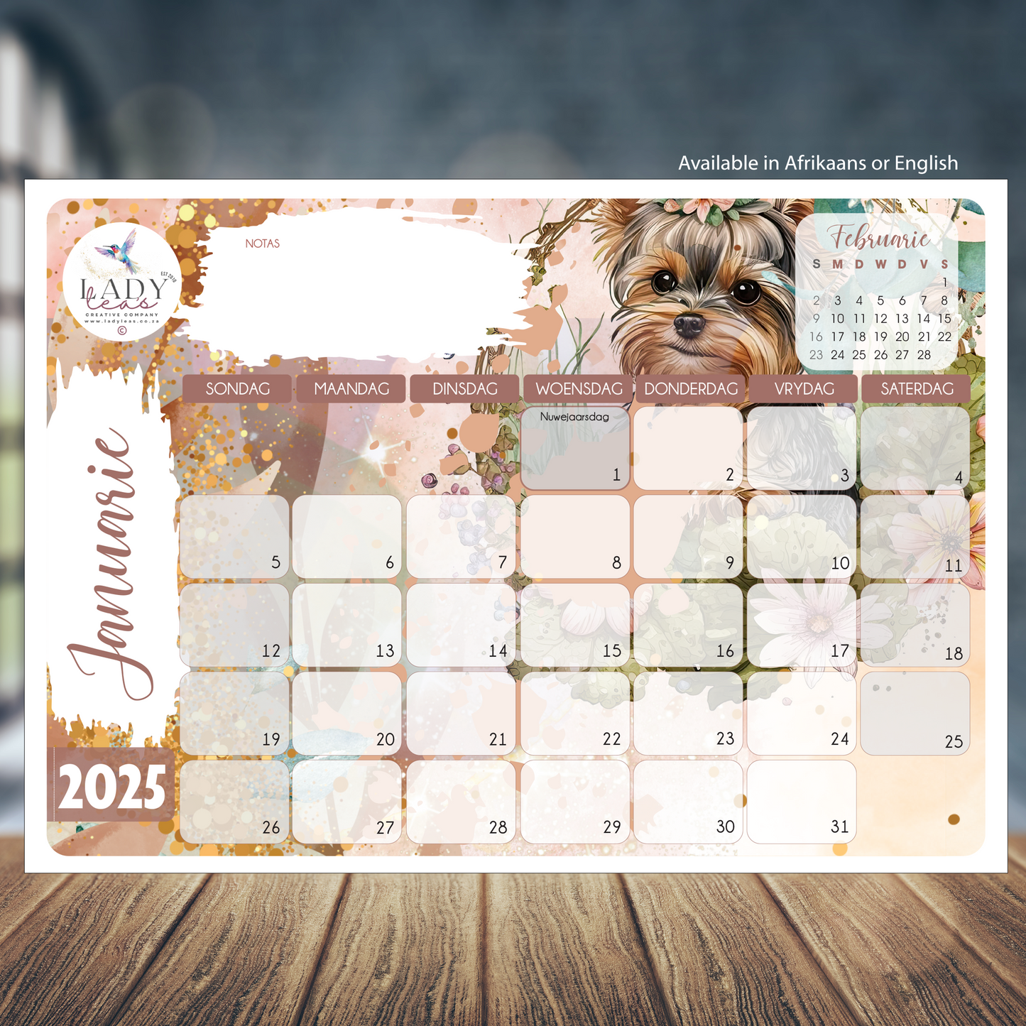 YORKIE BROWN DESKPAD 2025
