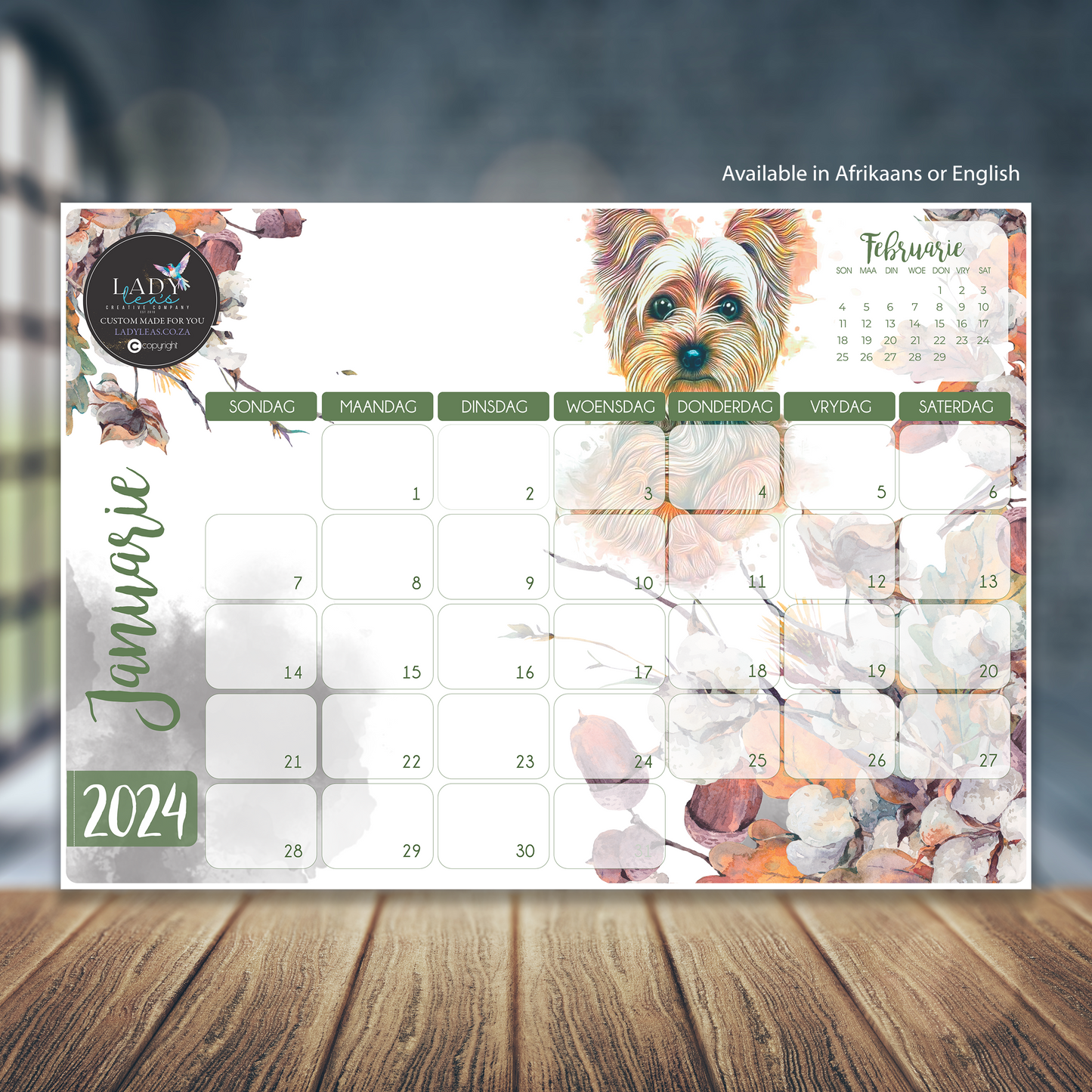 YORKIE GOLDEN DESKPAD
