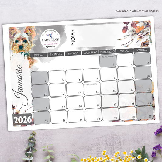 YORKIE GOLDEN DESKPAD 2026