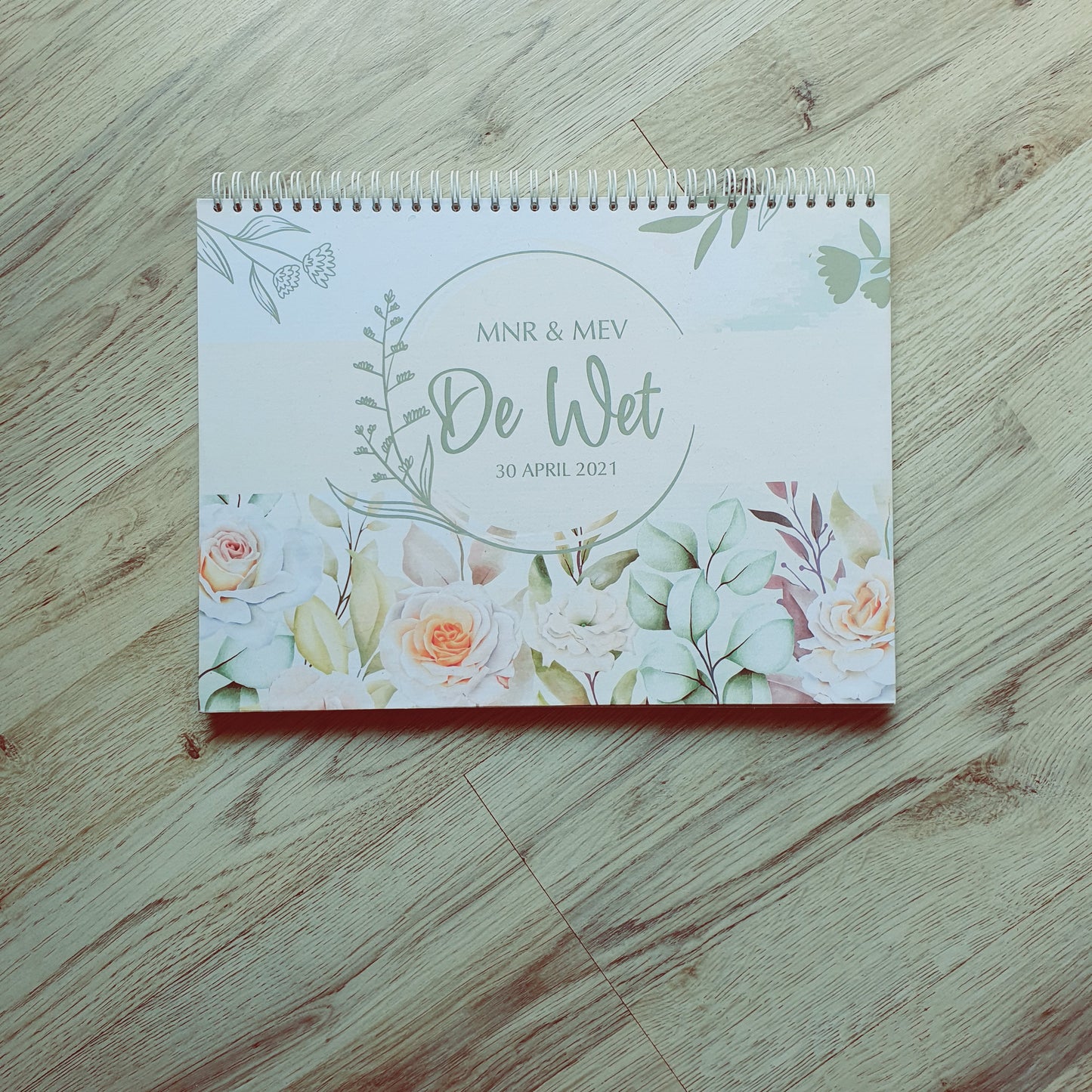 ROSE AND GREEN WEDDING GUESTBOOK