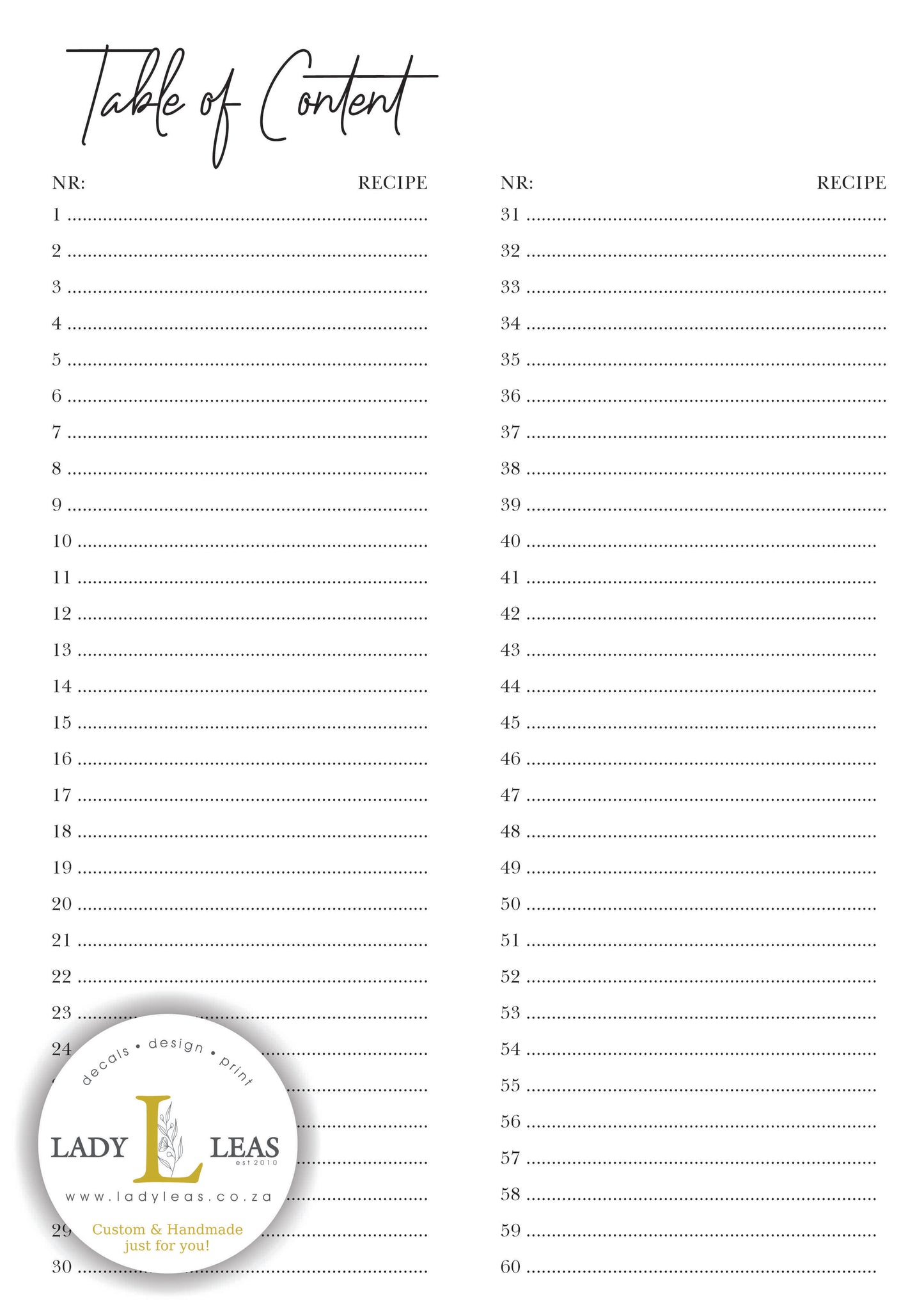 CUTE FLORAL LAMA RECIPE BOOK