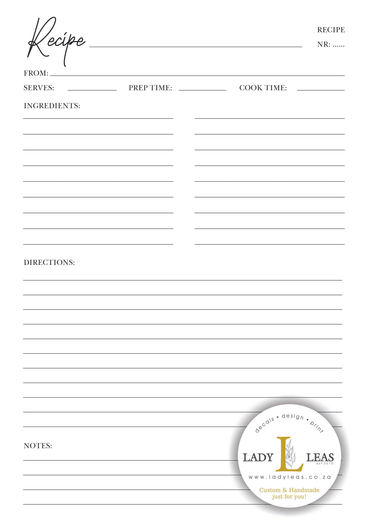 FLORAL COW RECIPE BOOK